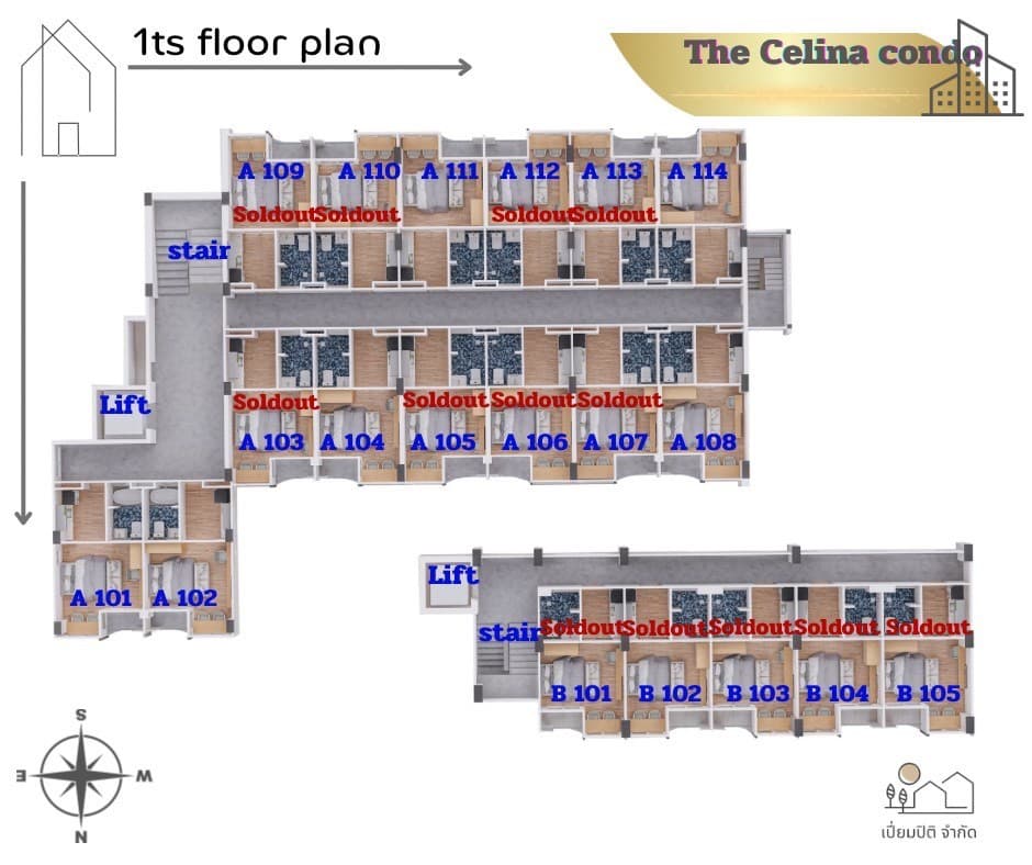 Floor plan of Unit A101